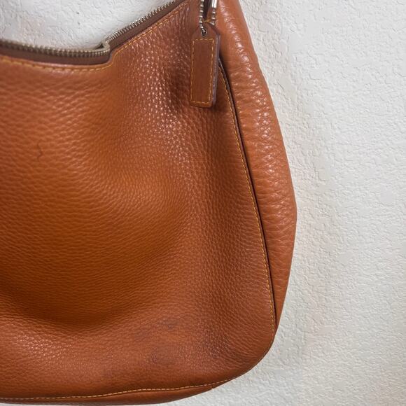 Vtg. COACH Chelsea Carmel Brown Pebbled Leather Zip Hobo Shoulder Bag #G05S-8E98 - Picture 3 of 6